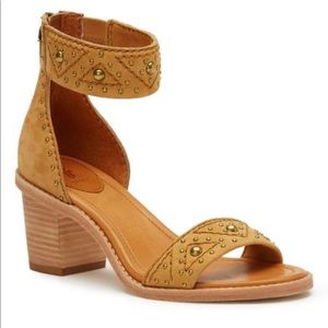 Frye ankle strap heel with darling studs